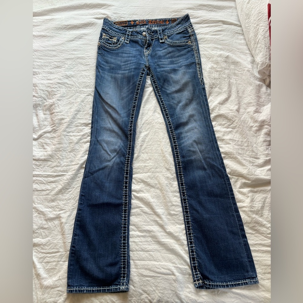 Rock Revival Shelly Boot Style E8405BR zip
Closure Jeans Size 27